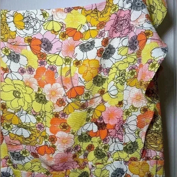 BCBGeneration Ruffle Floral print midi dress sz M - Picture 3 of 8